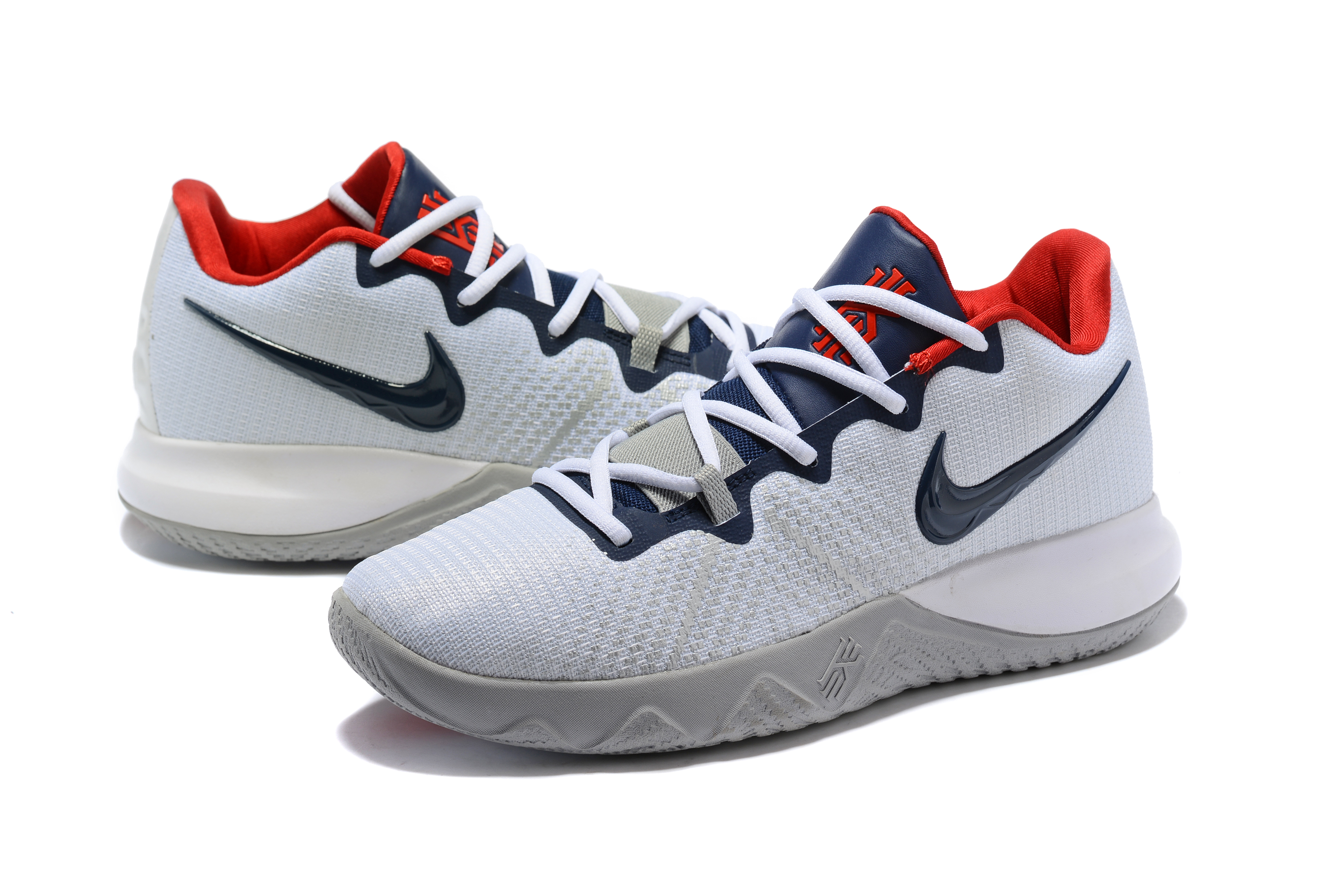 New Men Nike Kyrie Flytrap White Blue Red Grey Shoes